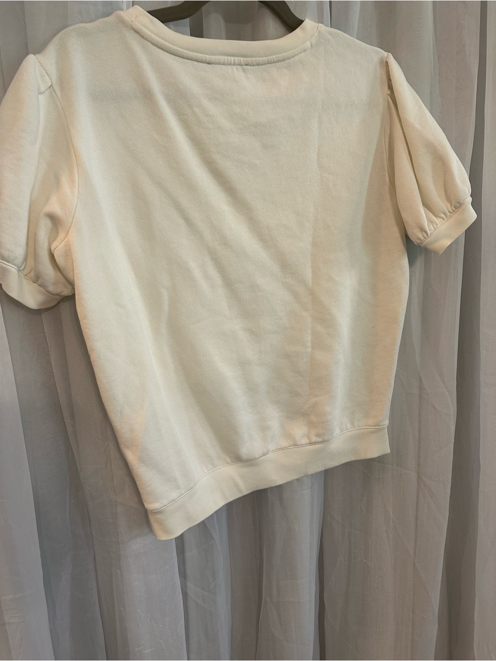 J.Crew Cream Puff-Sleeve Short Sweatshirt - Picture 5 of 5